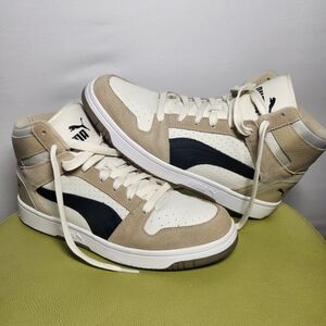 Puma Men's Beige and White Layup High-Top Sneakers size 12 NWOT